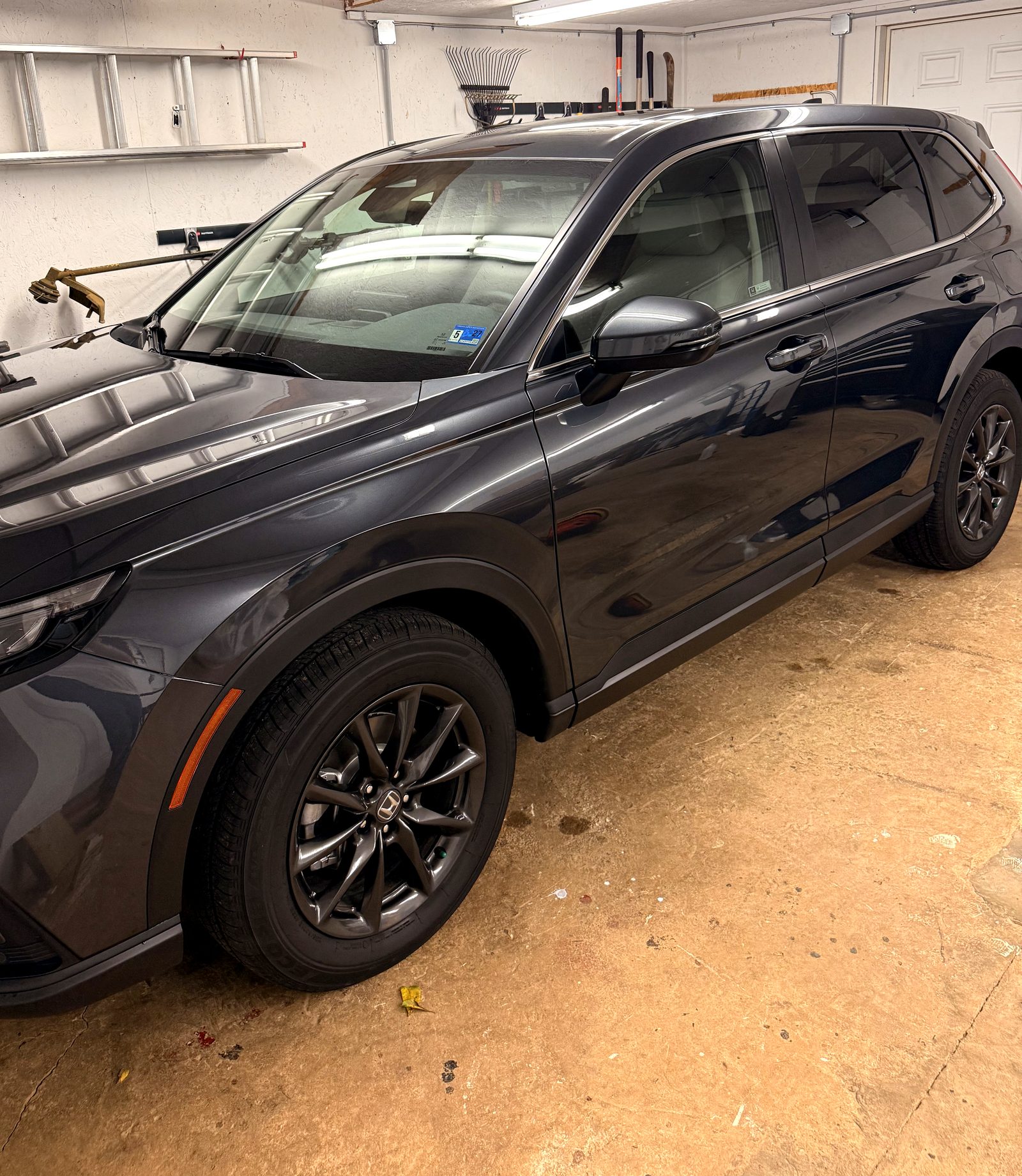 Gray Honda CR-V after a wash and detail